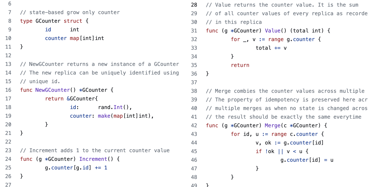G counter implementation